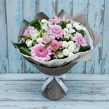 Букет цветов из:  Герберы, Альстромерии и Хризантемы в Павловка Башкортостан