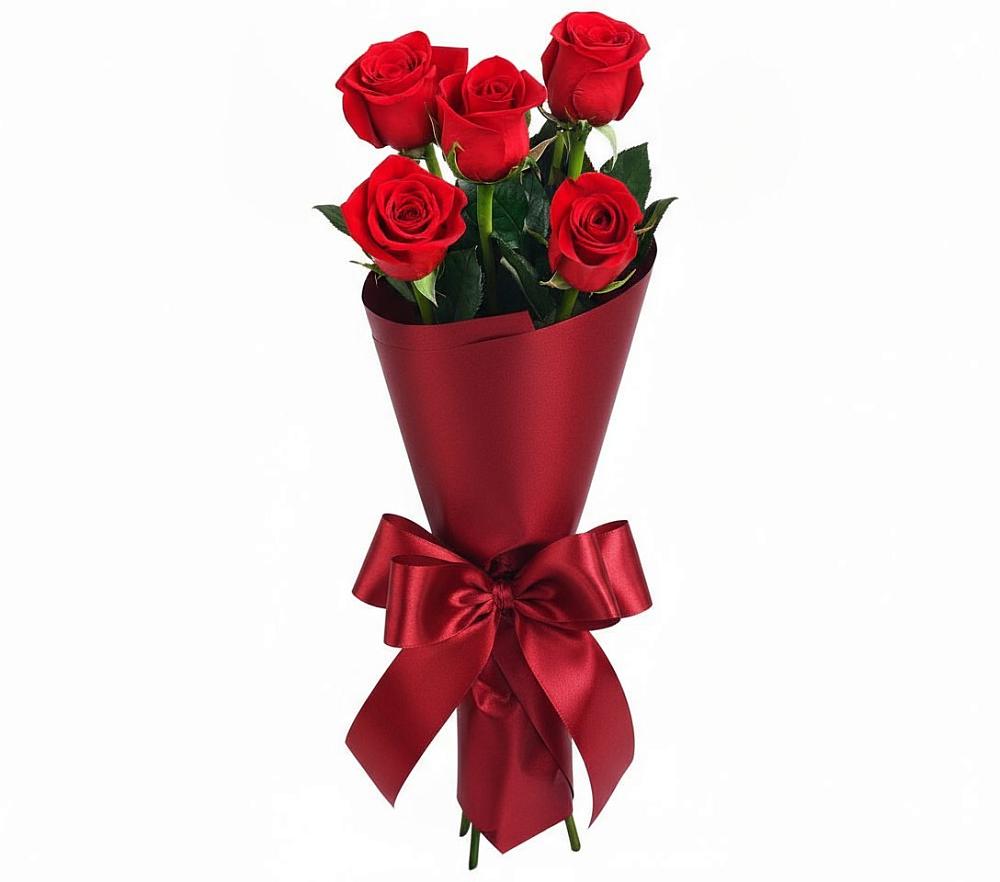 Букет 5 Красных роз Эдлесс Лав в Павловка Башкортостан