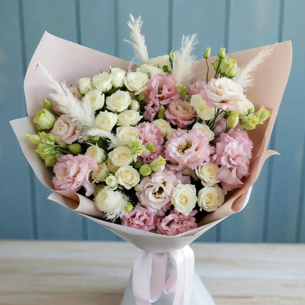 Букет цветов из: Альстромерии и Розы в Павловка Башкортостан