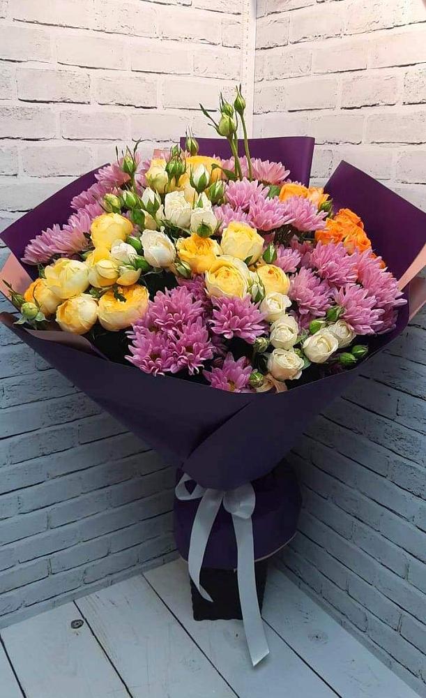 Букет цветов из: Хризантемы и Розы в Павловка Башкортостан