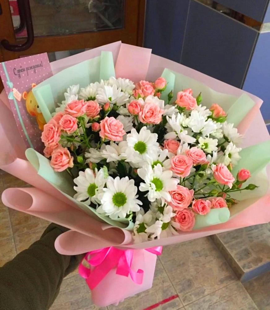 Букет цветов из: Розы и Хризантемы в Павловка Башкортостан