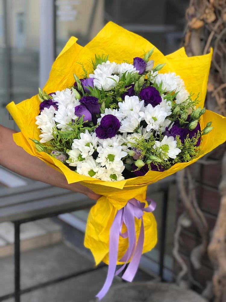 Букет цветов из: Ирисы, Хризантемы и Ромашки в Павловка Башкортостан