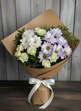Букет цветов из:  Хризантемы и Розы в Павловка Башкортостан