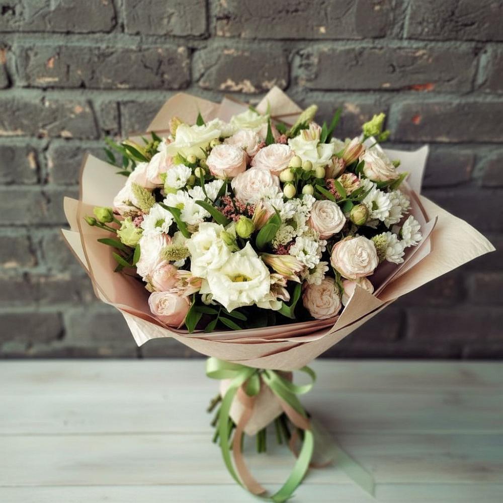 Букет цветов из: Альстромерии, Розы и Хризантемы в Павловка Башкортостан