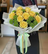 Букет цветов из:  Хризантемы и Розы в Павловка Башкортостан