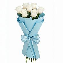 Букет 7 белых роз Проуд в Павловка Башкортостан