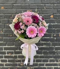 Букет цветов из:  Герберы и Хризантемы в Павловка Башкортостан