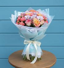 Букет цветов из:  Хризантемы и Розы в Павловка Башкортостан