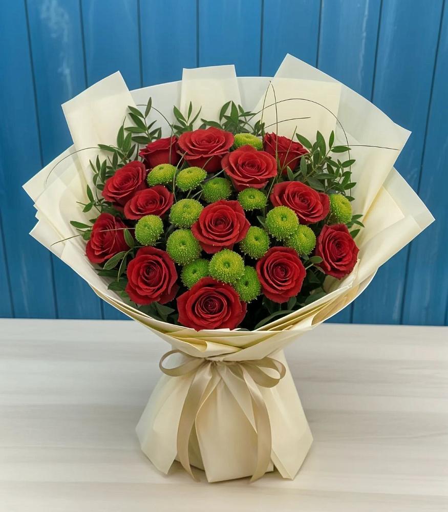 Букет цветов из: Розы и Хризантемы в Павловка Башкортостан