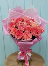 Букет 15 Розовых роз Равель в Павловка Башкортостан