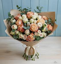 Букет цветов из:  Альстромерии и Розы в Павловка Башкортостан